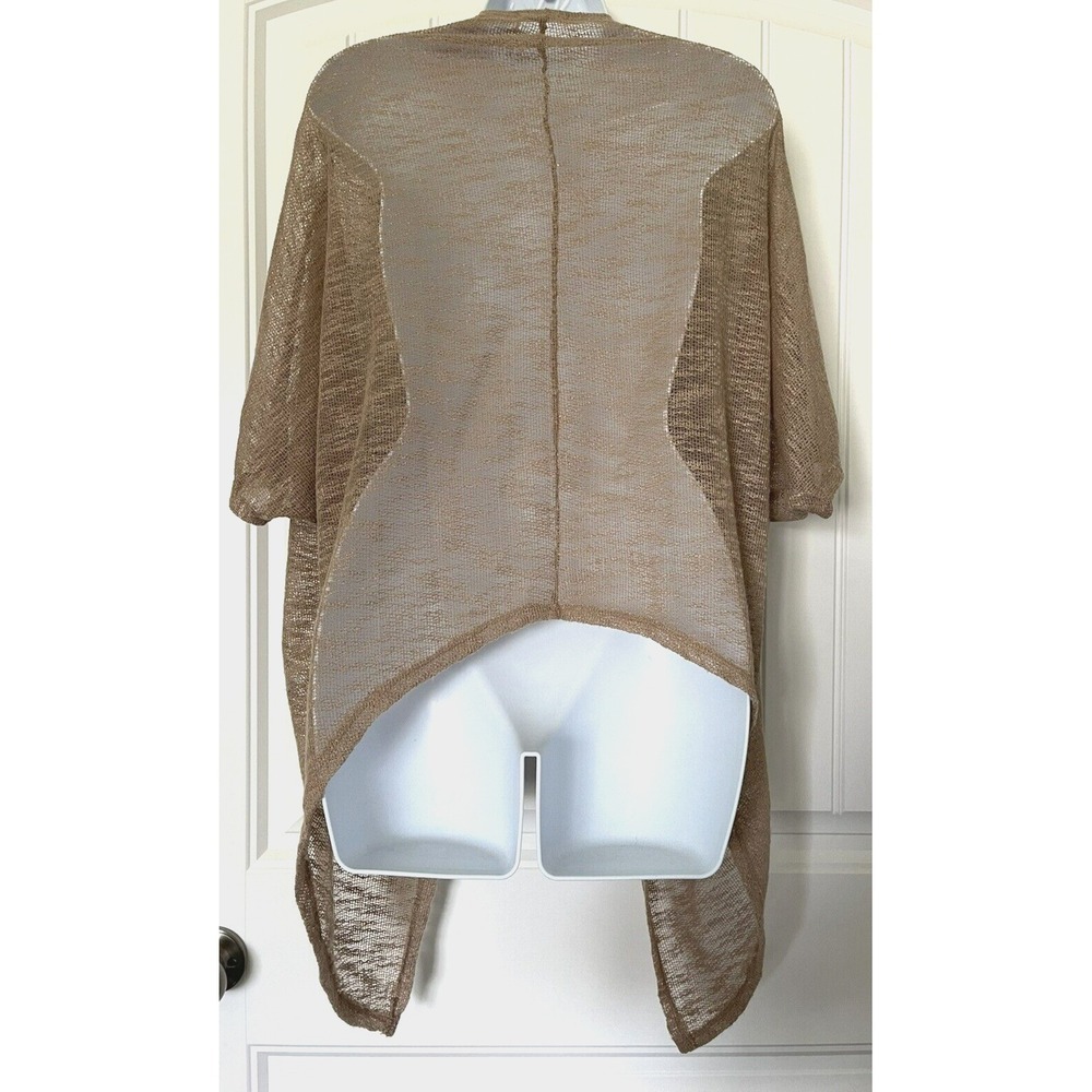 Heart Hips Women's Cardigan Brown S Small Short Sleeve Lightweight Breathable - Picture 3 of 7